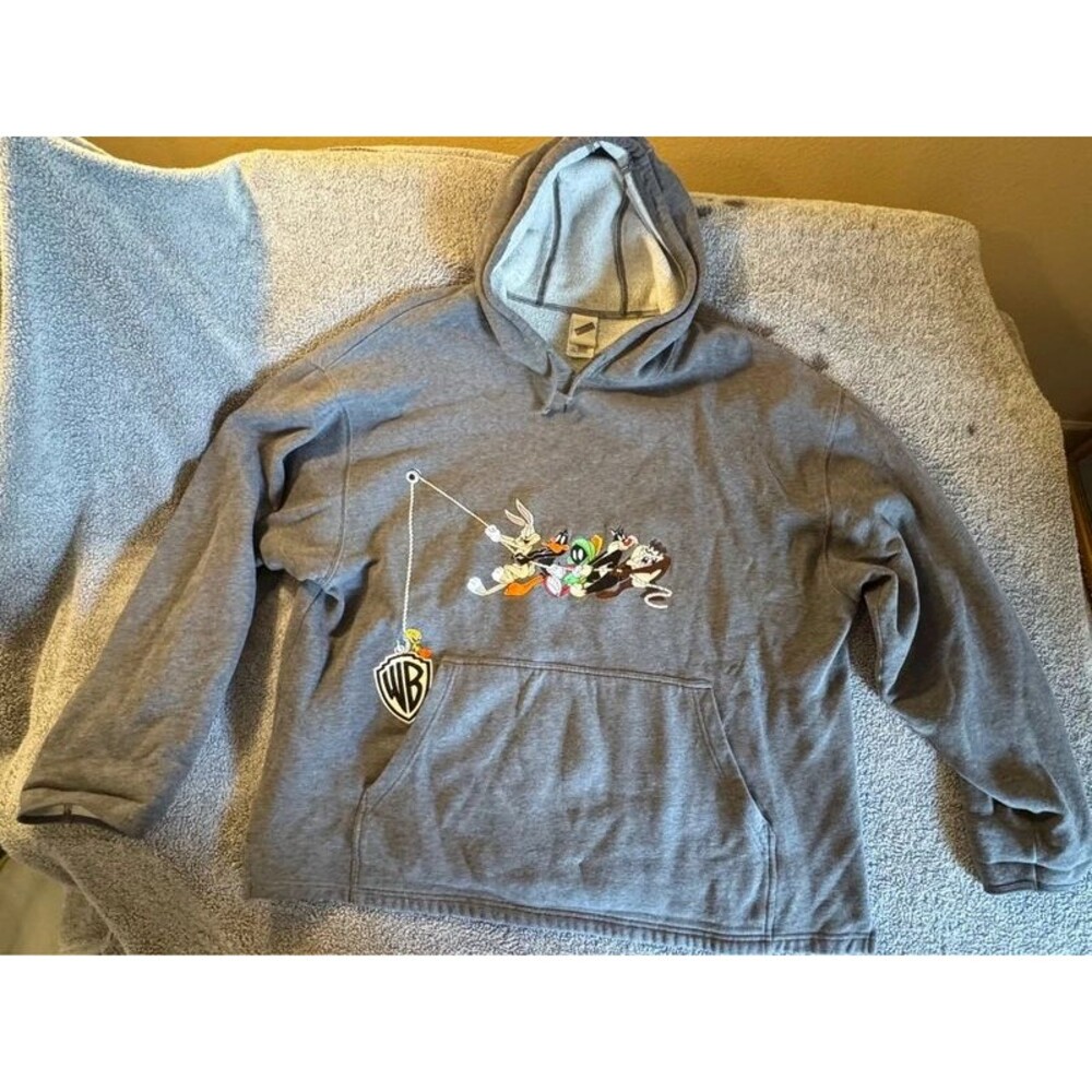 Vintage 1999 Warner Bros Studio Store Looney Tunes Embroidered Hoodie XXL